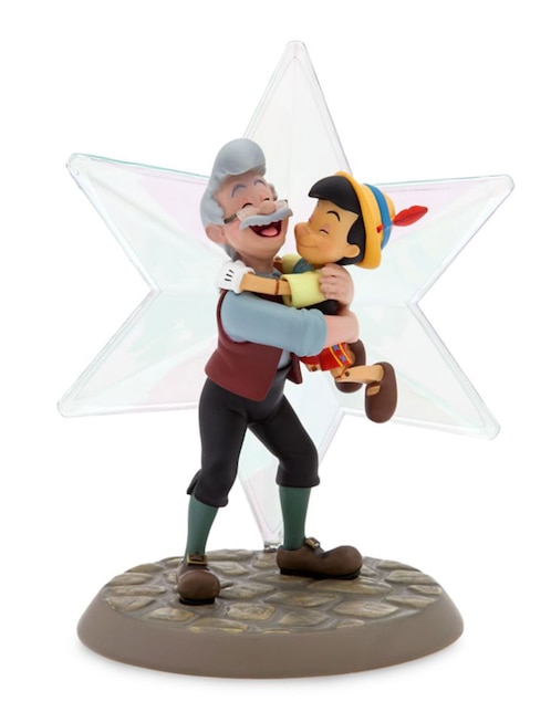 Figura decorativa Pinocho y Geppetto de resina