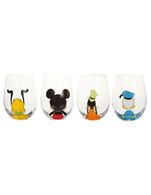 Set de vasos old fashion Mickey and Friends de vidrio con 4 piezas