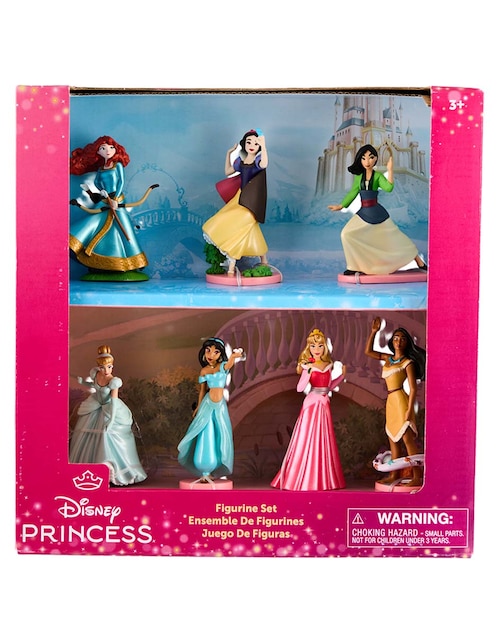 PRINCESAS Set figuras Disney Merida, Cenicienta, Jazmine, Blanca Nieves, Aurora, Mulan y Pocahontas Princesas