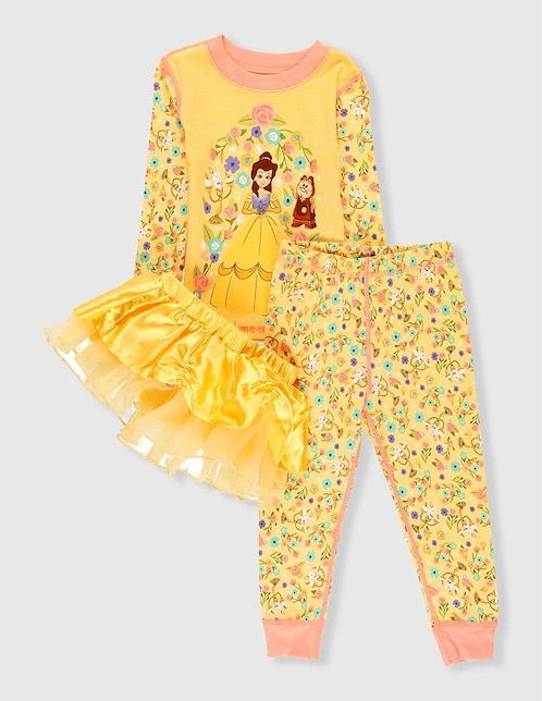 Set pijama La Bella Y La Bestia Princesas para niña