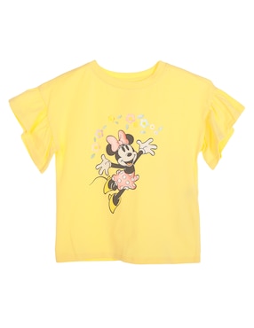 Playera Mickey And Friends Manga Con Pliegues Corta Para Niña