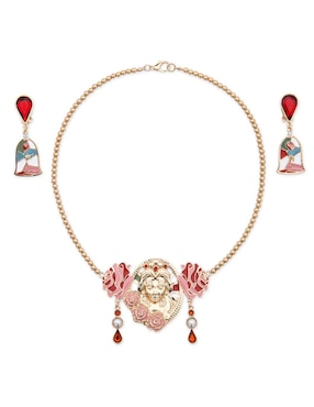 Collar y aretes para disfraz de La Bella y La Bestia