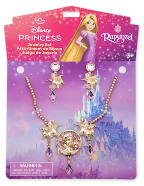 Set Collar Y Aretes Para Disfraz De Rapunzel Disney Enredados