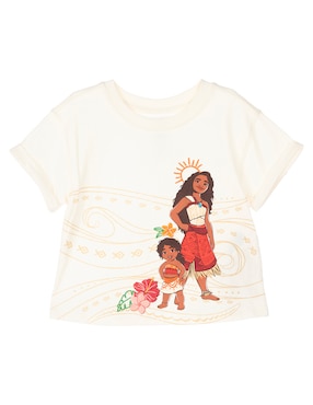 Playera Moana Manga Corta Para Niña