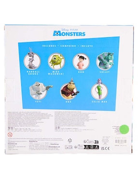 Set figuras Disney Pixar Randall Boggs, Mike Wazowski, Sulley, Boo, Yeti, Roz y Celia Mae Monsters