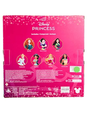 Set figuras Disney Merida, Cenicienta, Jazmine, Blanca Nieves, Aurora, Mulan y Pocahontas Princesas
