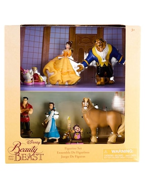 Set figuras Mrs Pott, Chip, Sultan, Bella, Bestia, Gaston, Lumiere, Cogsworth, Philipe y Bella (Village Dress) La Bella Y La Bestia