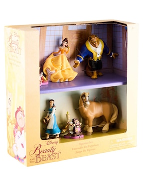 Set figuras Mrs Pott, Chip, Sultan, Bella, Bestia, Gaston, Lumiere, Cogsworth, Philipe y Bella (Village Dress) La Bella Y La Bestia