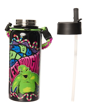 Botella de agua con bolsa Nightmare Before Christmas de acero inoxidable con tapa rosca 950 ml