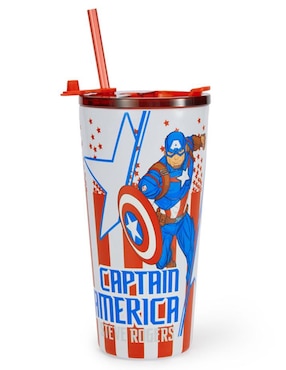 Tumbler Marvel de acero inoxidable Capitán América con tapa flip top 532 ml