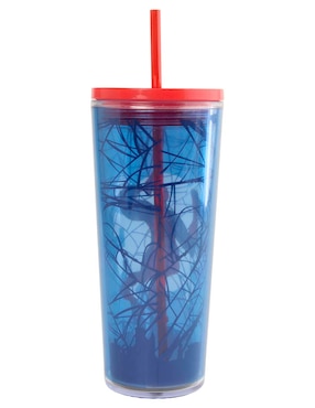 Vaso con tapa y popote Spider-Man