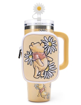 Botella de agua con bolsa Winnie The Pooh de acero inoxidable con tapa rosca 887 ml