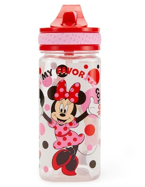 Botella de agua Mickey and Friends de plástico Minnie Mouse con tapa rosca 473 ml