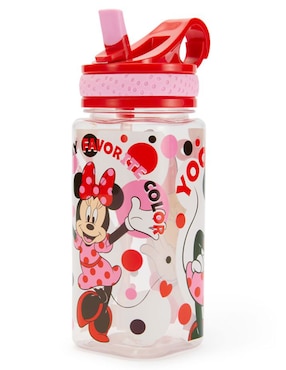 Botella de agua Mickey and Friends de plástico Minnie Mouse con tapa rosca 473 ml