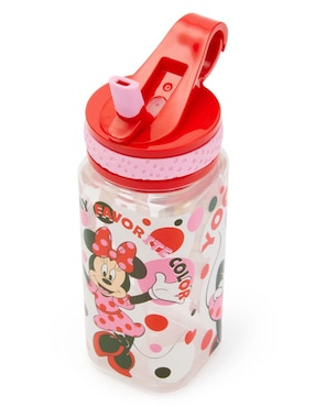 Botella de agua Mickey and Friends de plástico Minnie Mouse con tapa rosca 473 ml