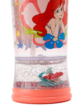 Botella de agua La Sirenita de plástico con tapa push pull 296 ml