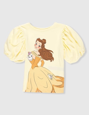 Playera La Bella y La Bestia La Bella y La Bestia manga corta para niña