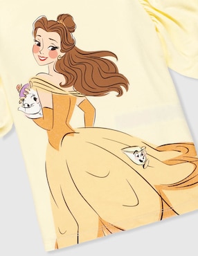Playera La Bella y La Bestia La Bella y La Bestia manga corta para niña