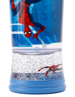 Botella de agua Spider-Man de plástico con tapa push pull 296 ml