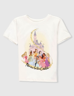Playera Princesas manga corta para niña