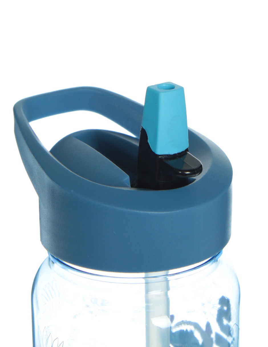 Botella de agua de plástico Stitch con tapa y base de acero inoxidable -   México