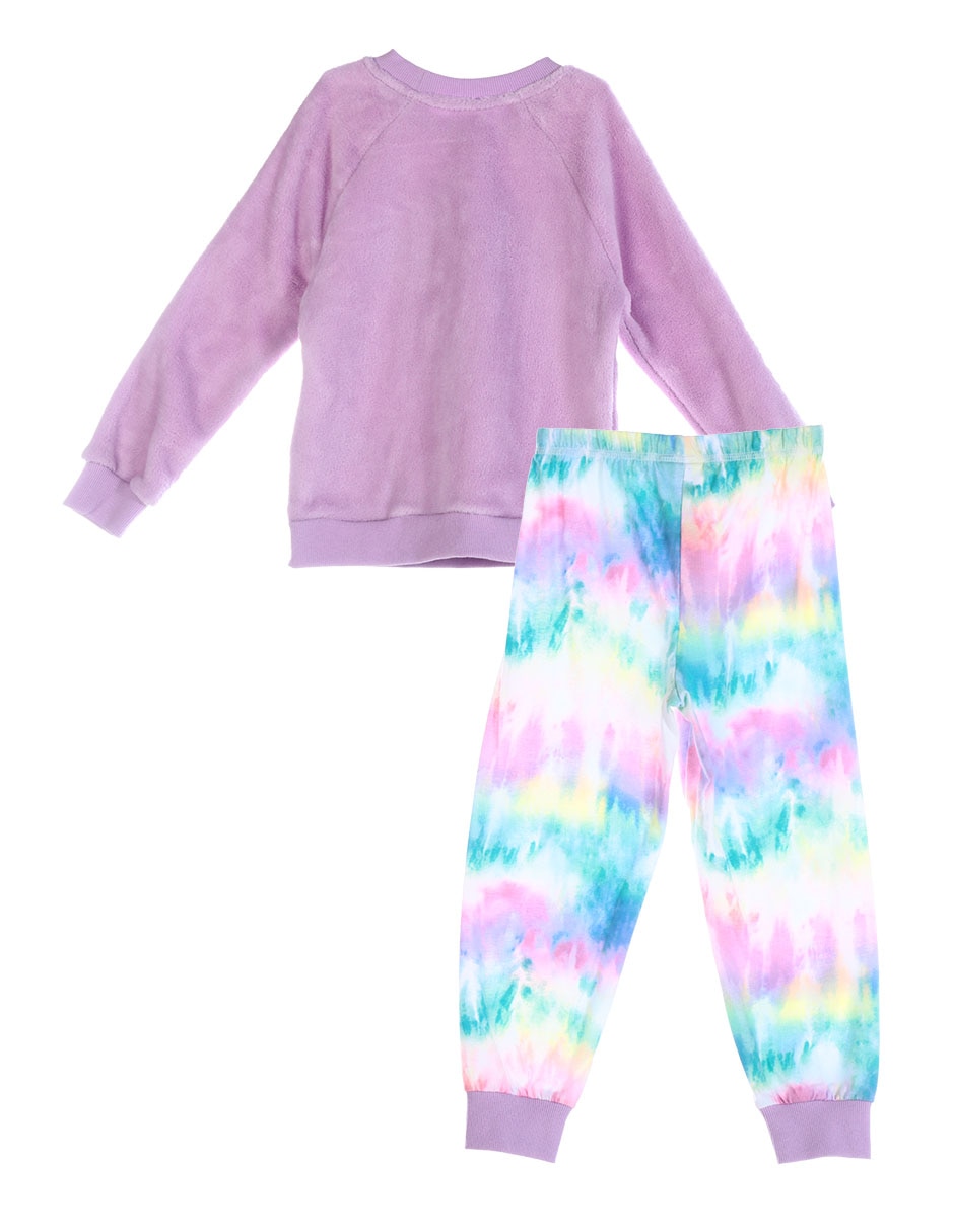 Set pantalón pijama estampado tie dye para niña 2
