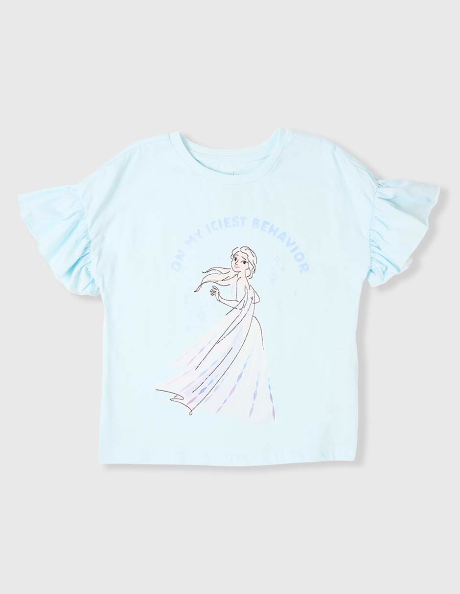 Playera Elsa manga corta para niña Playera Elsa manga corta para niña