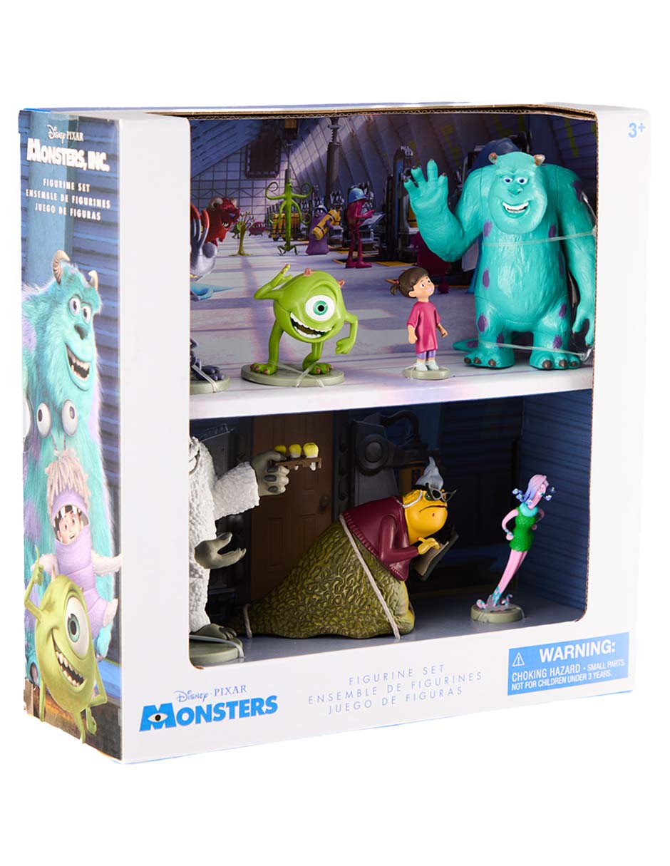 Set figuras Disney Pixar Randall Boggs, Mike Wazowski, Sulley, Boo, Yeti, Roz y Celia Mae 2