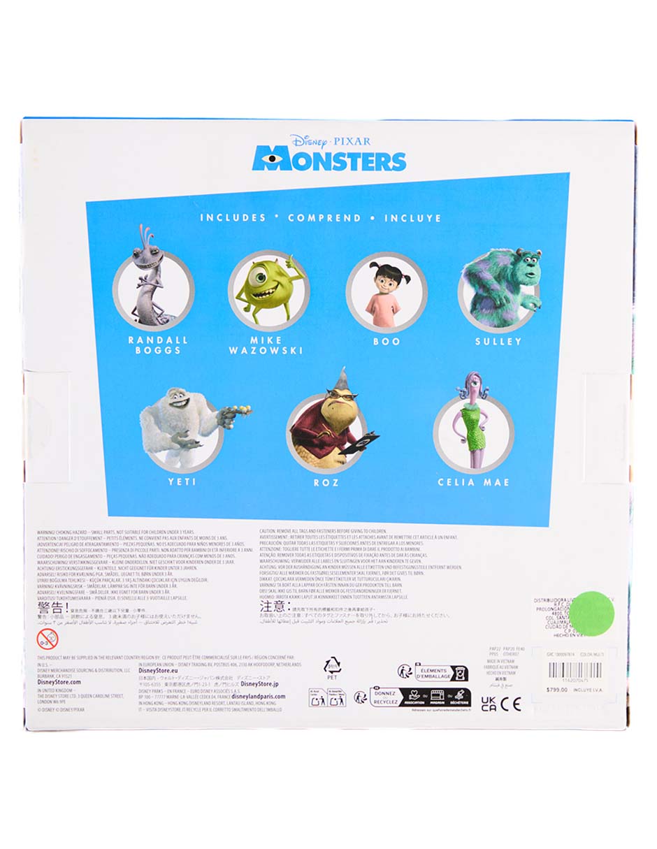 Set figuras Disney Pixar Randall Boggs, Mike Wazowski, Sulley, Boo, Yeti, Roz y Celia Mae 3
