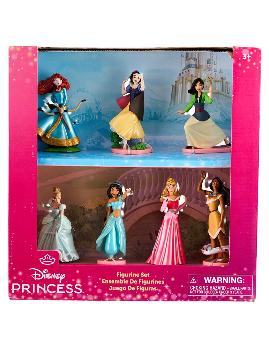 Set figuras Disney Merida, Cenicienta, Jazmine, Blanca Nieves, Aurora, Mulan y Pocahontas