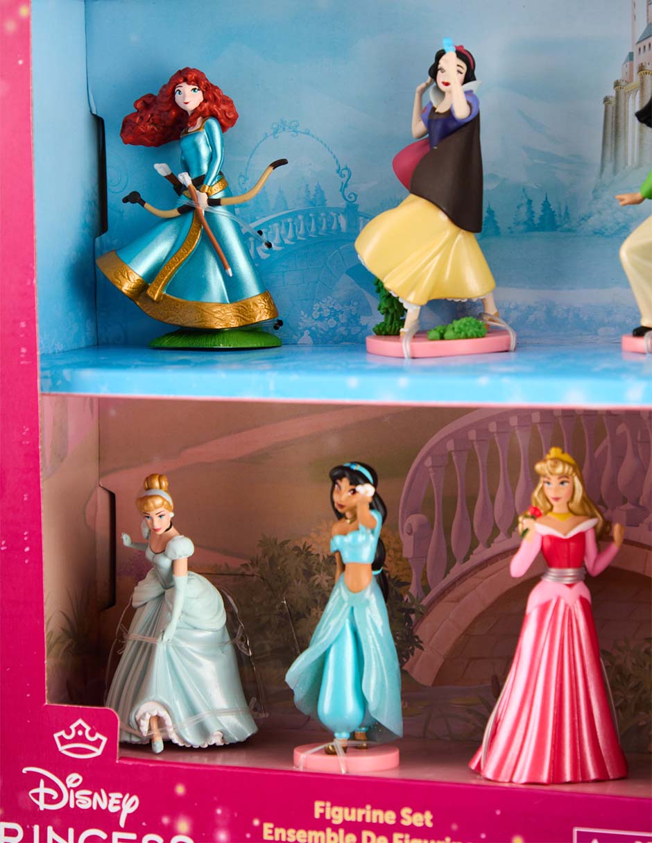 Set figuras Disney Merida, Cenicienta, Jazmine, Blanca Nieves, Aurora, Mulan y Pocahontas 2