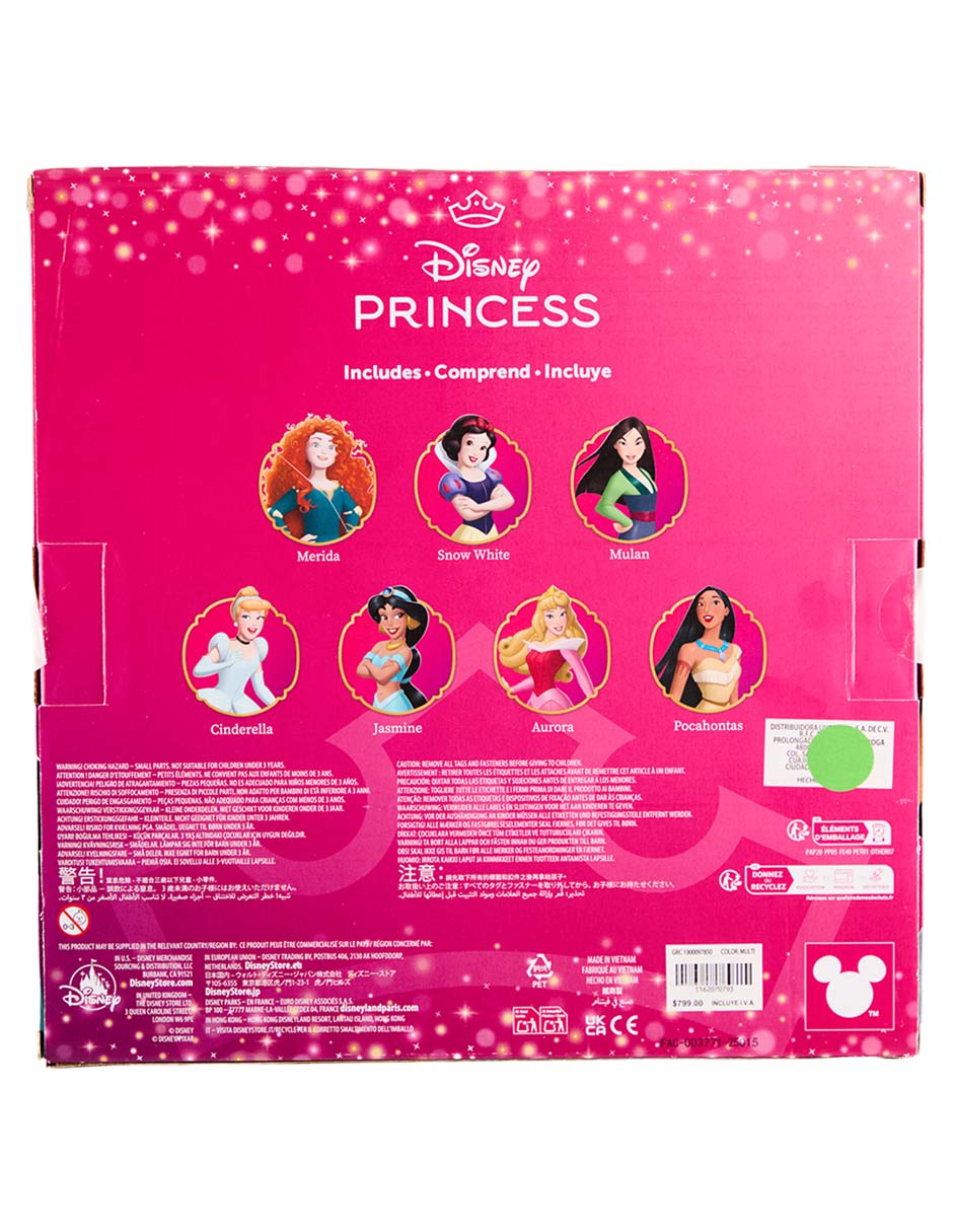 Set figuras Disney Merida, Cenicienta, Jazmine, Blanca Nieves, Aurora, Mulan y Pocahontas 4