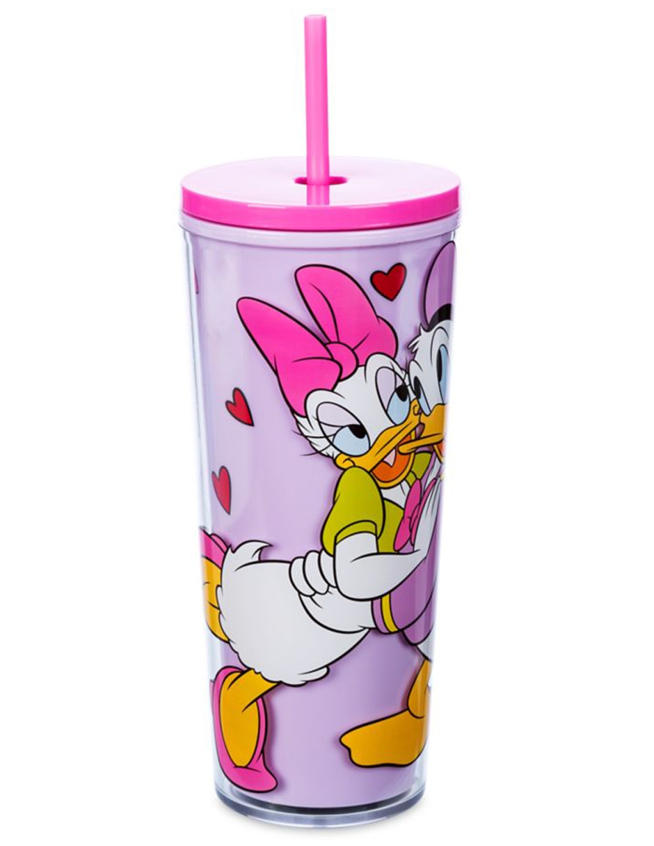 Vaso con tapa y popote Donald Y Daisy 2