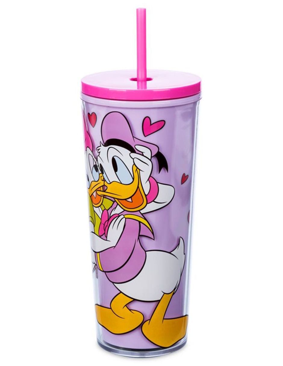 Vaso con tapa y popote Donald Y Daisy 3
