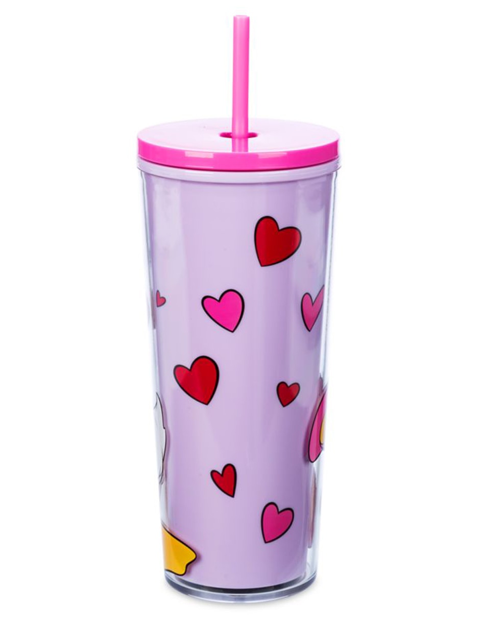 Vaso con tapa y popote Donald Y Daisy 4
