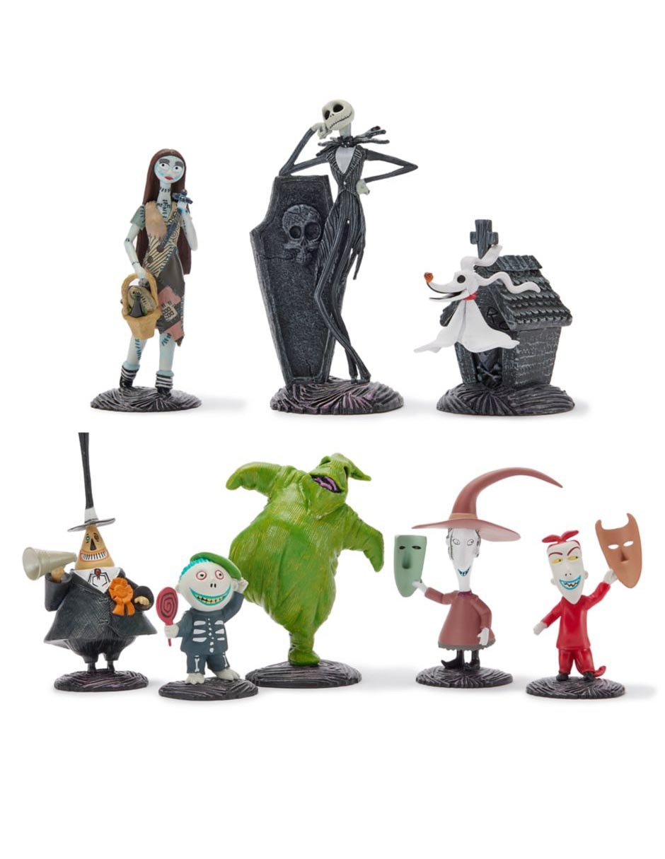 Set figuras The istmas Jack Skellington, Sally, Zero, Alcalde, Barrel, Oogie Boogie, Shock y Lock Nightmare Before Chr