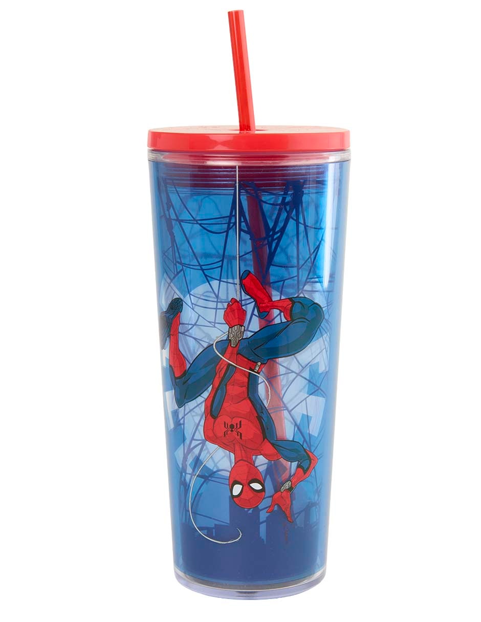 Vaso con tapa y popote