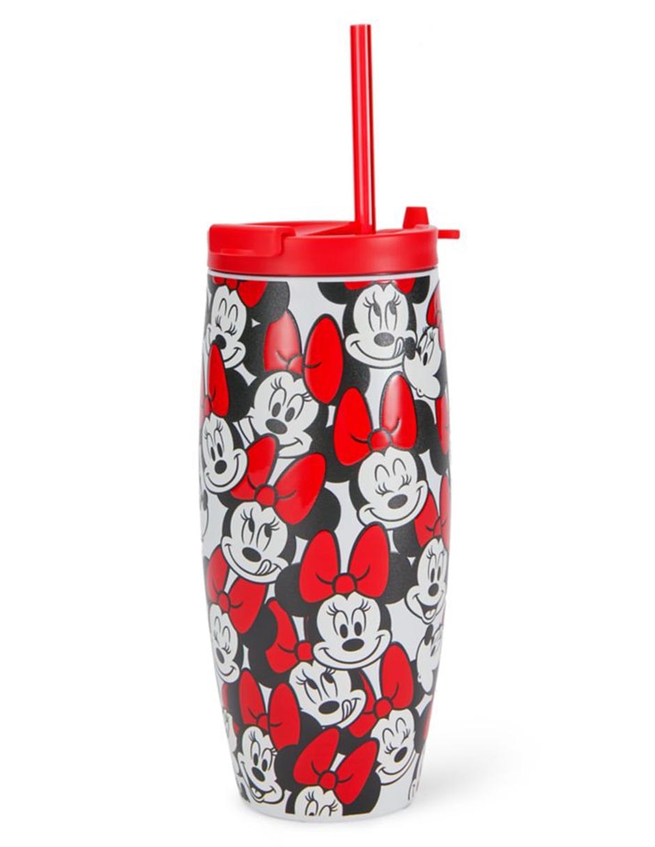 Tumbler de acero inoxidable Minnie con tapa rosca 591 ml