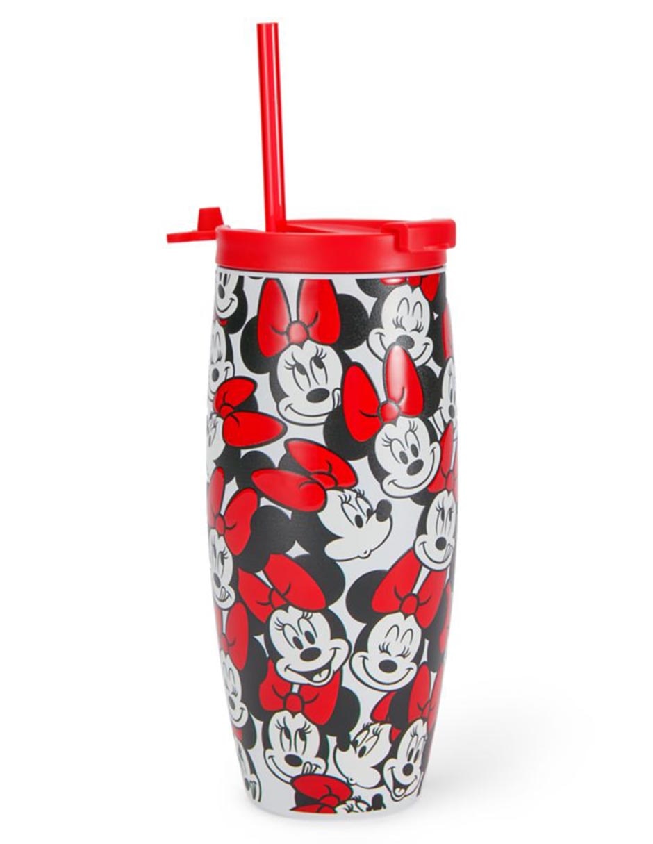 Tumbler de acero inoxidable Minnie con tapa rosca 591 ml 2