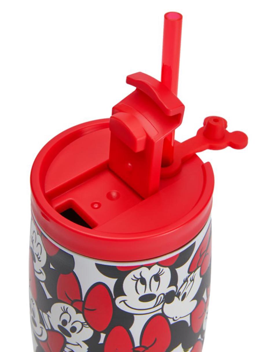 Tumbler de acero inoxidable Minnie con tapa rosca 591 ml 4