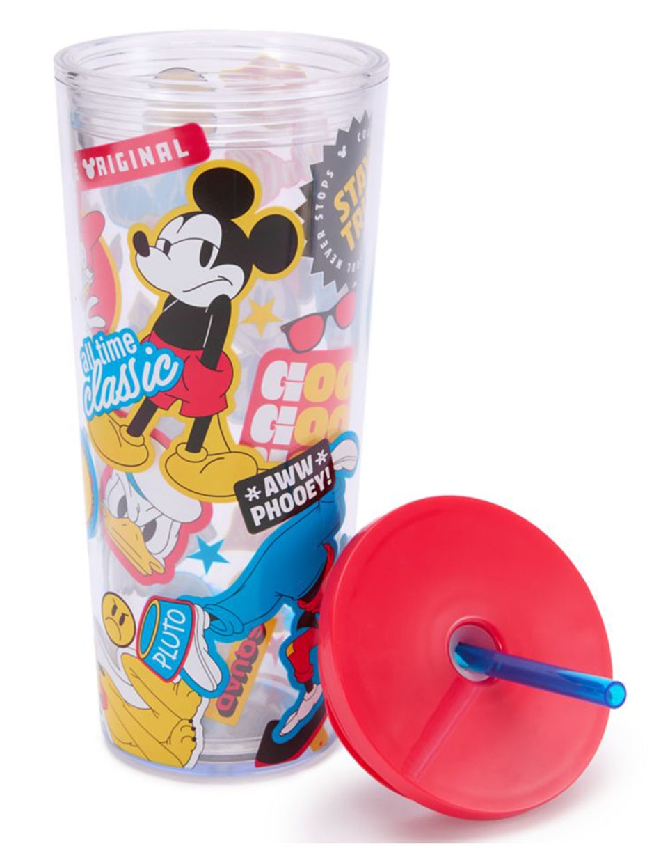 Vaso con tapa y popote Disney 3