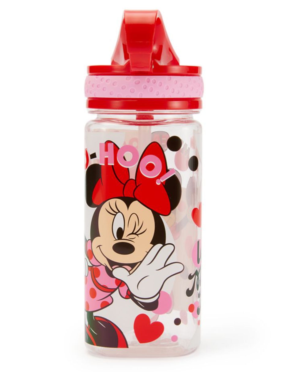 Botella de agua de plástico Minnie Mouse con tapa rosca 473 ml 2