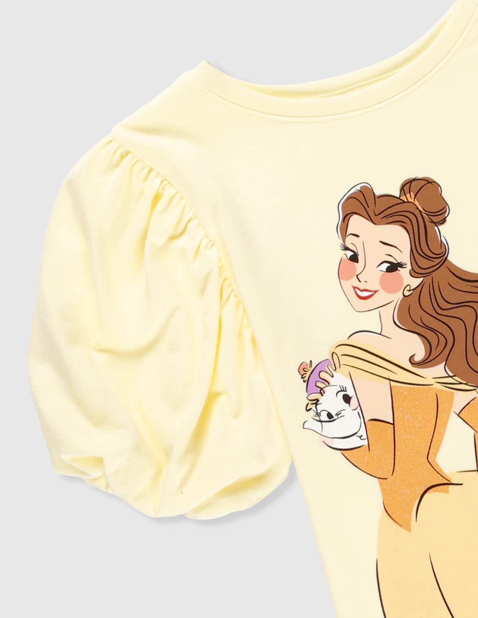Playera La Bella y La Bestia manga corta para niña 3